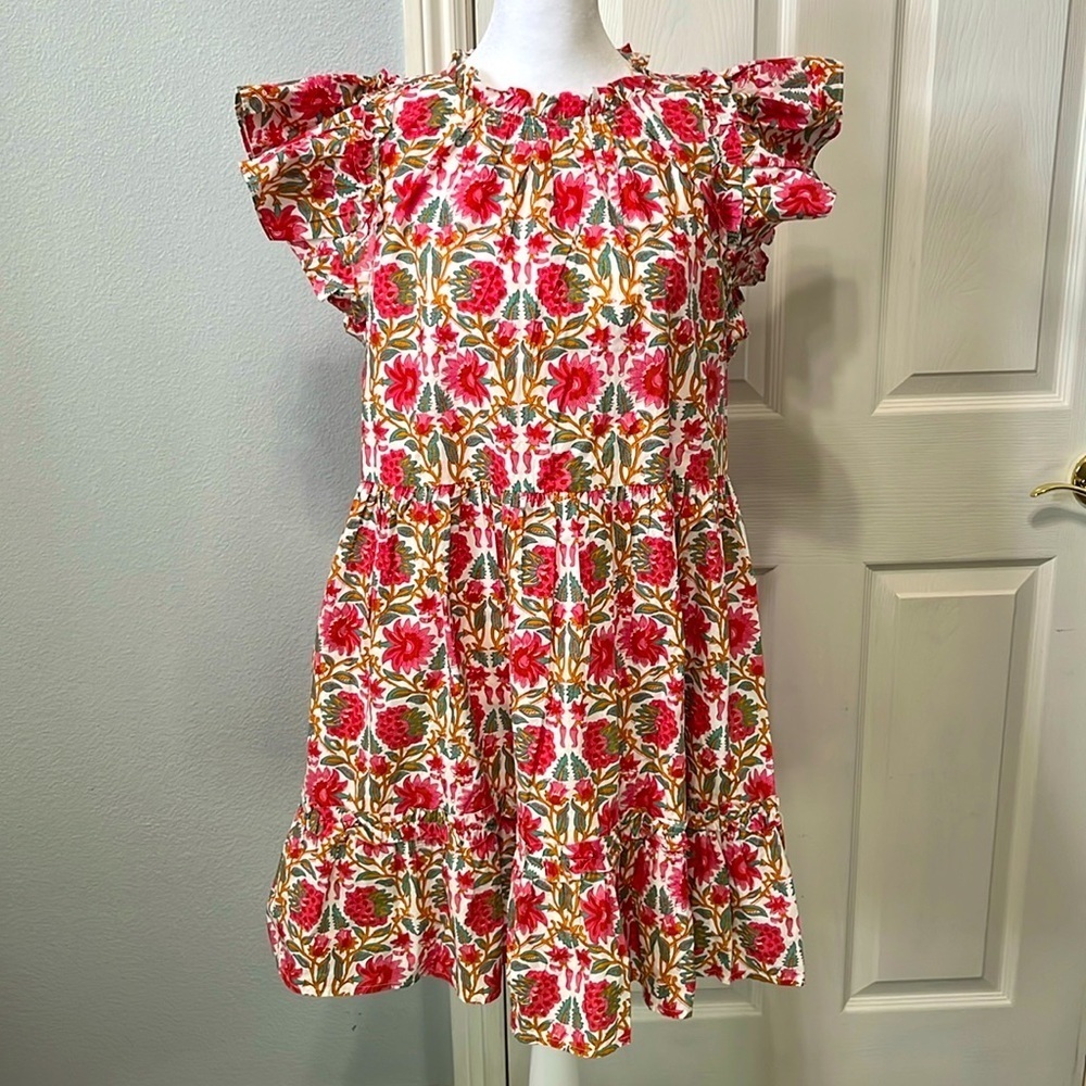 Caroline Constas Strawberry Print Floral Dress Size Medium